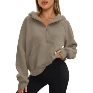 imageAUTOMET Womens Hoodies Fleece Fall Fashion Outfits Workout Sweatshirts Winter Jackets Oversized Pullover Tops Clothes 2025Coffee