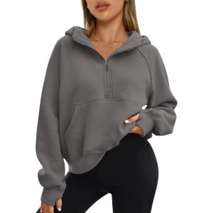 imageAUTOMET Womens Hoodies Fleece Fall Fashion Outfits Workout Sweatshirts Winter Jackets Oversized Pullover Tops Clothes 2025Darkgrey