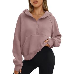 imageAUTOMET Womens Hoodies Fleece Fall Fashion Outfits Workout Sweatshirts Winter Jackets Oversized Pullover Tops Clothes 2025Darkpink