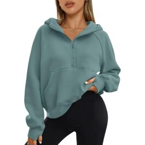 imageAUTOMET Womens Hoodies Fleece Fall Fashion Outfits Workout Sweatshirts Winter Jackets Oversized Pullover Tops Clothes 2025Green