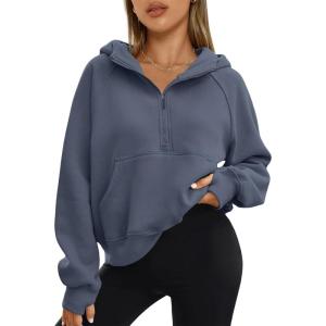 imageAUTOMET Womens Hoodies Fleece Fall Fashion Outfits Workout Sweatshirts Winter Jackets Oversized Pullover Tops Clothes 2025Greyblue