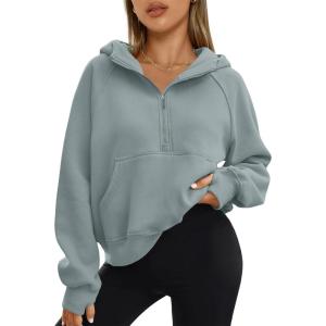 imageAUTOMET Womens Hoodies Fleece Fall Fashion Outfits Workout Sweatshirts Winter Jackets Oversized Pullover Tops Clothes 2025Greygreen