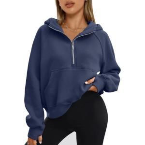 imageAUTOMET Womens Hoodies Fleece Fall Fashion Outfits Workout Sweatshirts Winter Jackets Oversized Pullover Tops Clothes 2025Navyblue