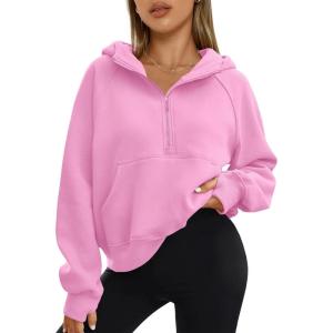 imageAUTOMET Womens Hoodies Fleece Fall Fashion Outfits Workout Sweatshirts Winter Jackets Oversized Pullover Tops Clothes 2025Pink