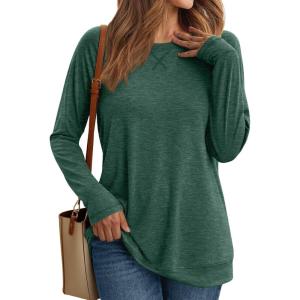 imageAUTOMET Womens Long Sleeve Shirts Casual Loose Fit Tops Fall Fashion Dressy Basic Trendy Outfits Clothes 2024Green
