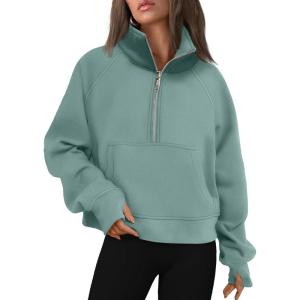 imageAUTOMET Womens Sweatshirts Half Zip Cropped Pullover Fleece Quarter Zipper Hoodies 2025 Fall Fashion Outfits ClothesLake