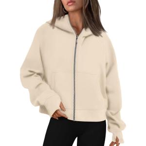 imageAUTOMET Womens Zip Up Hoodies Fleece Jackets Oversized Sweatshirts Fall Fashion Outfits 2025 Sweaters Winter ClothesApricot