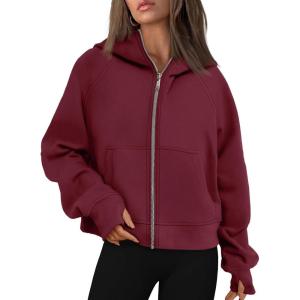 imageAUTOMET Womens Zip Up Hoodies Fleece Jackets Oversized Sweatshirts Fall Fashion Outfits 2025 Sweaters Winter ClothesWinered