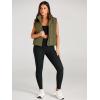imageAUTOMET Puffer Vest Women Sleeveless Winter Cropped Outerwear Warm Puffer Lightweight Standup Collar Down with PocketsArmy Green