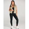 imageAUTOMET Puffer Vest Women Sleeveless Winter Cropped Outerwear Warm Puffer Lightweight Standup Collar Down with PocketsLight Khaki