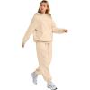 imageAUTOMET Womens 2 Piece Outfits Lounge Hoodie Sweatsuit Sets Oversized Sweatshirt Baggy Fall Fashion Sweatpants with PocketsApricot