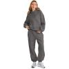 imageAUTOMET Womens 2 Piece Outfits Lounge Hoodie Sweatsuit Sets Oversized Sweatshirt Baggy Fall Fashion Sweatpants with PocketsBlackgrey