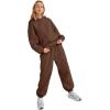 imageAUTOMET Womens 2 Piece Outfits Lounge Hoodie Sweatsuit Sets Oversized Sweatshirt Baggy Fall Fashion Sweatpants with PocketsCoffee