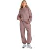 imageAUTOMET Womens 2 Piece Outfits Lounge Hoodie Sweatsuit Sets Oversized Sweatshirt Baggy Fall Fashion Sweatpants with PocketsDarkpink