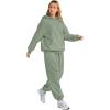 imageAUTOMET Womens 2 Piece Outfits Lounge Hoodie Sweatsuit Sets Oversized Sweatshirt Baggy Fall Fashion Sweatpants with PocketsGreen