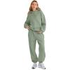 imageAUTOMET Womens 2 Piece Outfits Lounge Hoodie Sweatsuit Sets Oversized Sweatshirt Baggy Fall Fashion Sweatpants with PocketsGreen