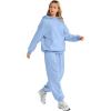 imageAUTOMET Womens 2 Piece Outfits Lounge Hoodie Sweatsuit Sets Oversized Sweatshirt Baggy Fall Fashion Sweatpants with PocketsLightblue