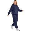 imageAUTOMET Womens 2 Piece Outfits Lounge Hoodie Sweatsuit Sets Oversized Sweatshirt Baggy Fall Fashion Sweatpants with PocketsNavy