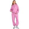 imageAUTOMET Womens 2 Piece Outfits Lounge Hoodie Sweatsuit Sets Oversized Sweatshirt Baggy Fall Fashion Sweatpants with PocketsPink