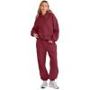 imageAUTOMET Womens 2 Piece Outfits Lounge Hoodie Sweatsuit Sets Oversized Sweatshirt Baggy Fall Fashion Sweatpants with PocketsRed