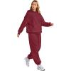imageAUTOMET Womens 2 Piece Outfits Lounge Hoodie Sweatsuit Sets Oversized Sweatshirt Baggy Fall Fashion Sweatpants with PocketsRed