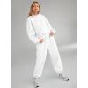 imageAUTOMET Womens 2 Piece Outfits Lounge Hoodie Sweatsuit Sets Oversized Sweatshirt Baggy Fall Fashion Sweatpants with PocketsWhite