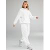 imageAUTOMET Womens 2 Piece Outfits Lounge Hoodie Sweatsuit Sets Oversized Sweatshirt Baggy Fall Fashion Sweatpants with PocketsWhite
