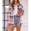 imageAUTOMET Womens Fall Outfits Fashion Clothes Shackets Flannel Plaid Button Down Long Sleeve Shirts JacketsBluepink