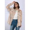 imageAUTOMET Womens Fall Outfits Fashion Clothes Shackets Flannel Plaid Button Down Long Sleeve Shirts JacketsDarkkhaki