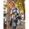 imageAUTOMET Womens Fall Outfits Fashion Clothes Shackets Flannel Plaid Button Down Long Sleeve Shirts JacketsGrey