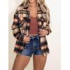 imageAUTOMET Womens Fall Outfits Fashion Clothes Shackets Flannel Plaid Button Down Long Sleeve Shirts JacketsOrangeblack