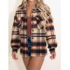 imageAUTOMET Womens Fall Outfits Fashion Clothes Shackets Flannel Plaid Button Down Long Sleeve Shirts JacketsOrangeblack