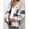 imageAUTOMET Womens Fall Outfits Fashion Clothes Shackets Flannel Plaid Button Down Long Sleeve Shirts JacketsWhitegrey