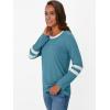 imageAUTOMET Womens Long Sleeve Shirts Color Block Casual Crewneck Tops Tshirt Basic Tee Fall Fashion Clothes Trendy OutfitsBluegreen