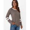 imageAUTOMET Womens Long Sleeve Shirts Color Block Casual Crewneck Tops Tshirt Basic Tee Fall Fashion Clothes Trendy OutfitsCoffeegrey