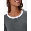 imageAUTOMET Womens Long Sleeve Shirts Color Block Casual Crewneck Tops Tshirt Basic Tee Fall Fashion Clothes Trendy OutfitsDarkgrey