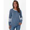 imageAUTOMET Womens Long Sleeve Shirts Color Block Casual Crewneck Tops Tshirt Basic Tee Fall Fashion Clothes Trendy OutfitsLightblue