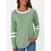 imageAUTOMET Womens Long Sleeve Shirts Color Block Casual Crewneck Tops Tshirt Basic Tee Fall Fashion Clothes Trendy OutfitsLightgreen