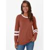 imageAUTOMET Womens Long Sleeve Shirts Color Block Casual Crewneck Tops Tshirt Basic Tee Fall Fashion Clothes Trendy OutfitsMaple