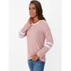 imageAUTOMET Womens Long Sleeve Shirts Color Block Casual Crewneck Tops Tshirt Basic Tee Fall Fashion Clothes Trendy OutfitsPink