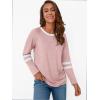 imageAUTOMET Womens Long Sleeve Shirts Color Block Casual Crewneck Tops Tshirt Basic Tee Fall Fashion Clothes Trendy OutfitsPink