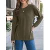 imageAUTOMET Womens Long Sleeve Shirts Loose Fitted Crewneck Basic Tops Casual Outfits Fall Clothes 2025Army Green