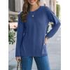 imageAUTOMET Womens Long Sleeve Shirts Loose Fitted Crewneck Basic Tops Casual Outfits Fall Clothes 2025Blue