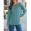 imageAUTOMET Womens Long Sleeve Shirts Loose Fitted Crewneck Basic Tops Casual Outfits Fall Clothes 2025Cyan