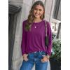 imageAUTOMET Womens Long Sleeve Shirts Loose Fitted Crewneck Basic Tops Casual Outfits Fall Clothes 2025Fuchsia