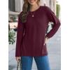 imageAUTOMET Womens Long Sleeve Shirts Loose Fitted Crewneck Basic Tops Casual Outfits Fall Clothes 2025Wine Red