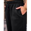 imageAUTOMET Womens Wide Leg Sweatpants Fleece Lined Baggy Straight Leg Lounge Pants Fall Outfits Athletic Joggers with PocketsBlack