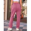imageAUTOMET Womens Wide Leg Sweatpants Fleece Lined Baggy Straight Leg Lounge Pants Fall Outfits Athletic Joggers with PocketsDarkpink