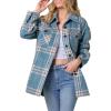 imageAUTOMET Womens Fall Outfits Fashion Clothes Shackets Flannel Plaid Button Down Long Sleeve Shirts JacketsDarkblue