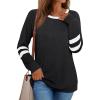 imageAUTOMET Womens Long Sleeve Shirts Color Block Casual Crewneck Tops Tshirt Basic Tee Fall Fashion Clothes Trendy OutfitsBlack